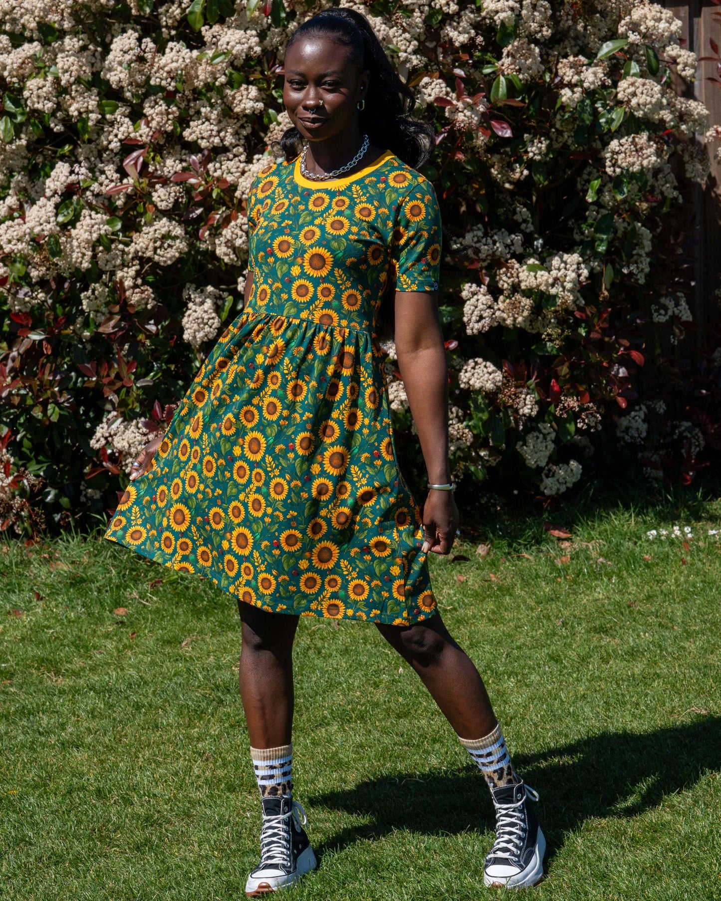 Sunflower Short T-Shirt Dress