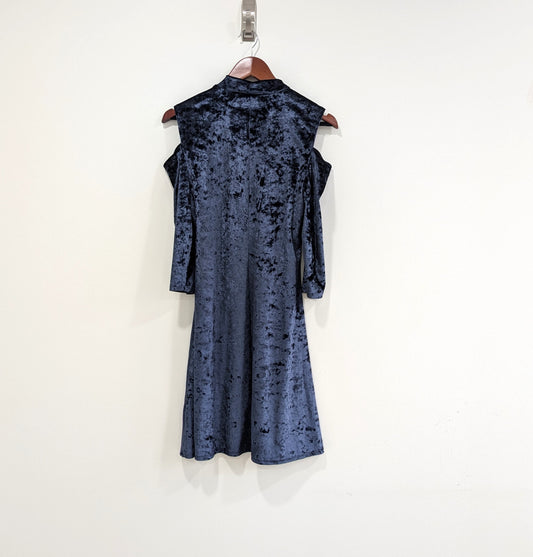 Cold Shoulder Crushed Velvet Dress