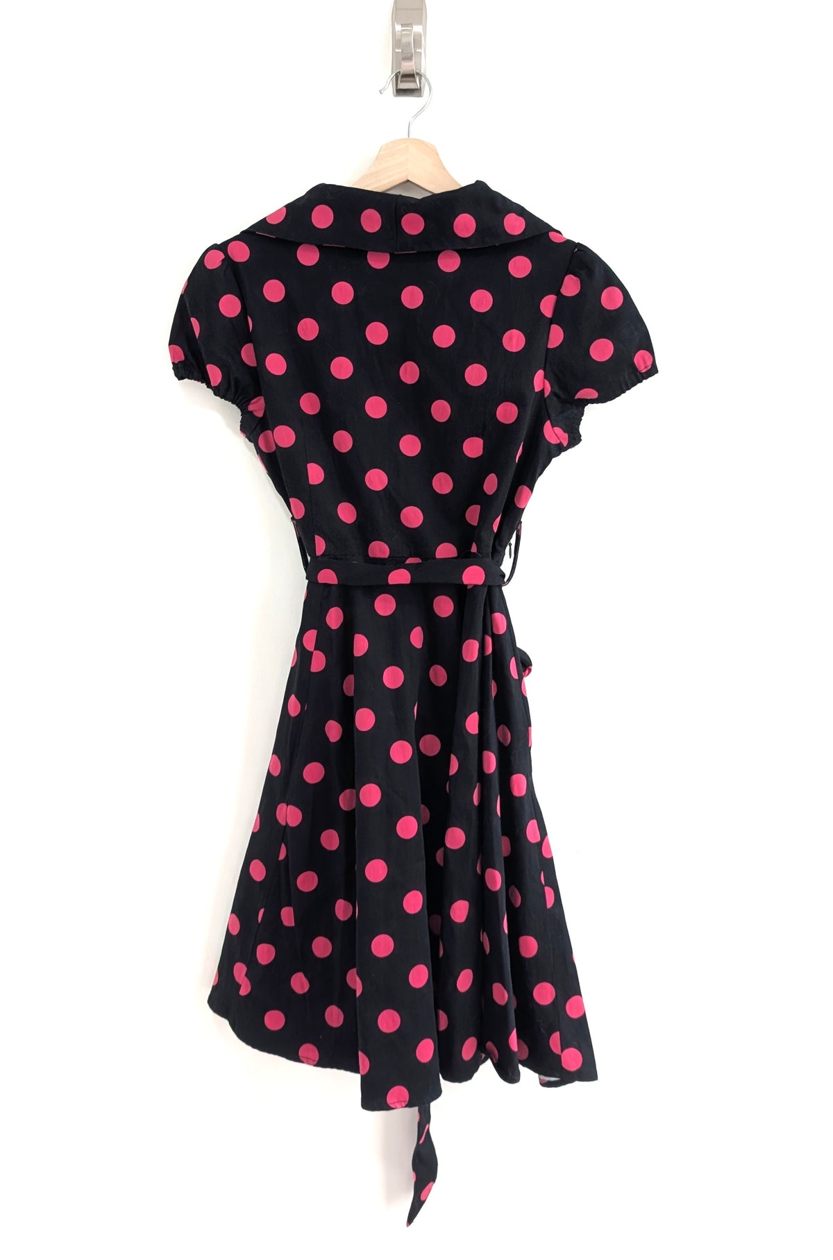 Black and Pink Polka-Dot Dress (Medium)