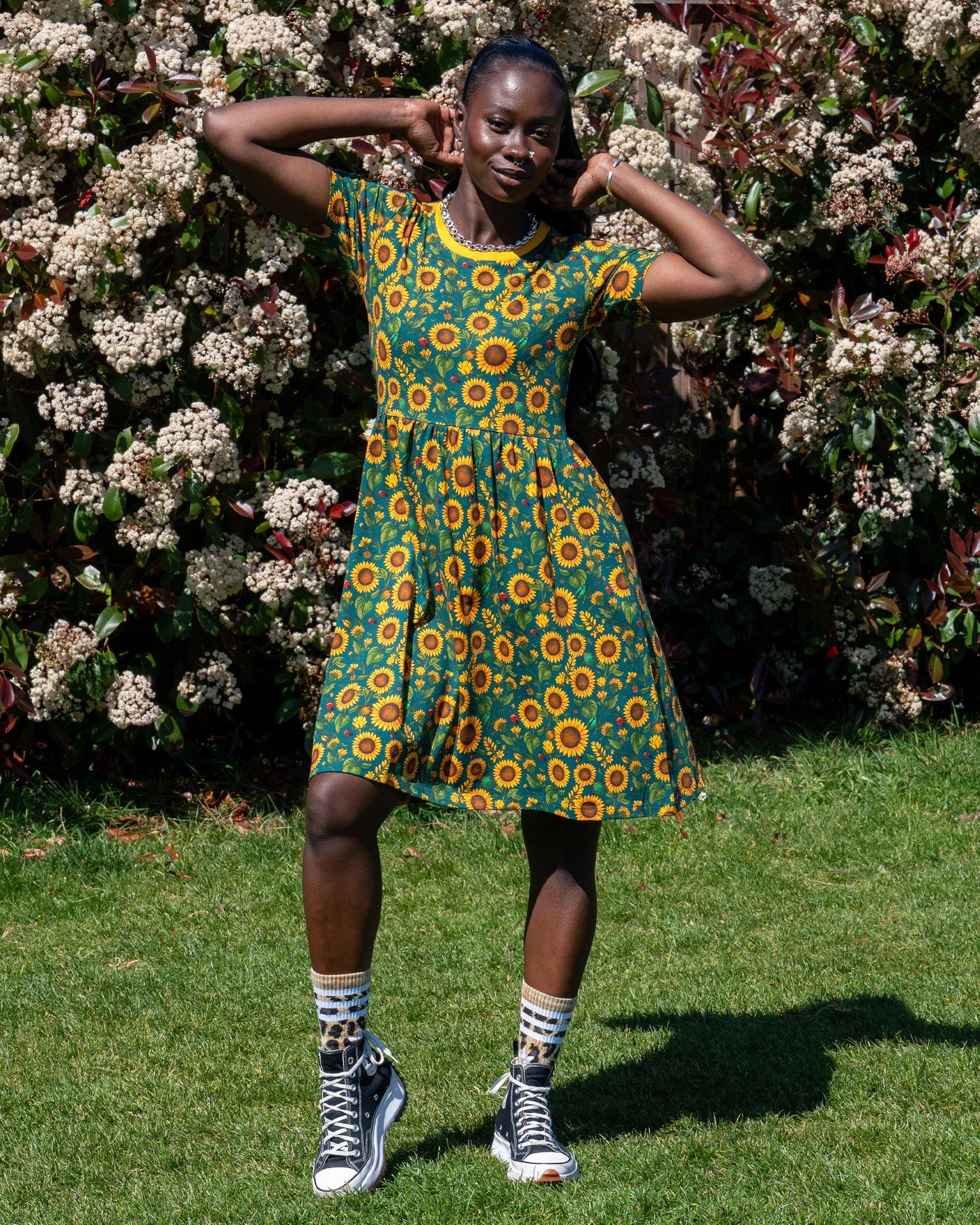 Sunflower Short T-Shirt Dress