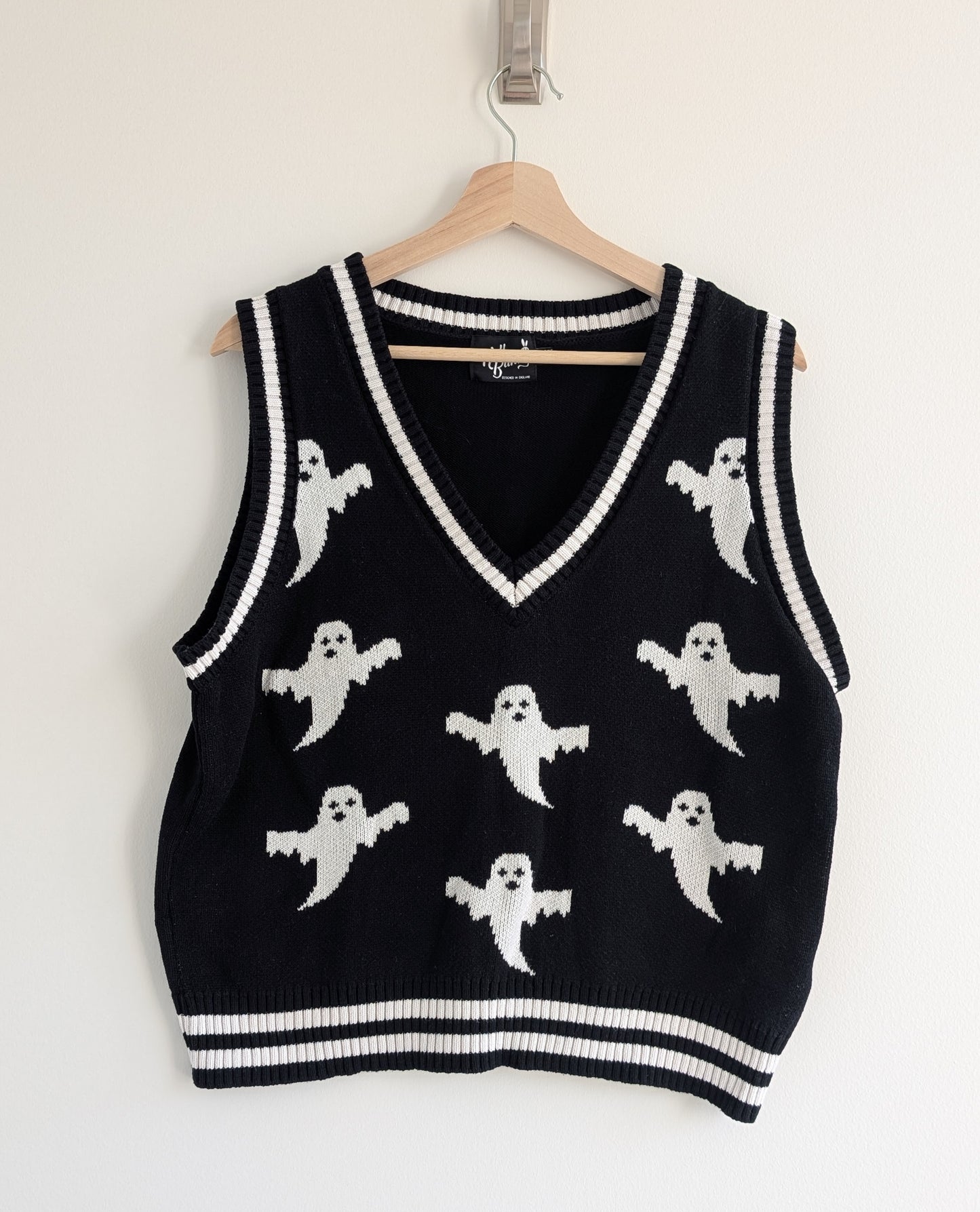 Ghost Print Sweater Vest
