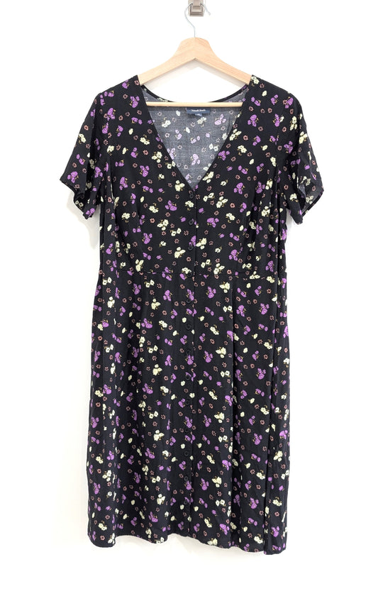Short Sleeve V-Neck Floral Dress