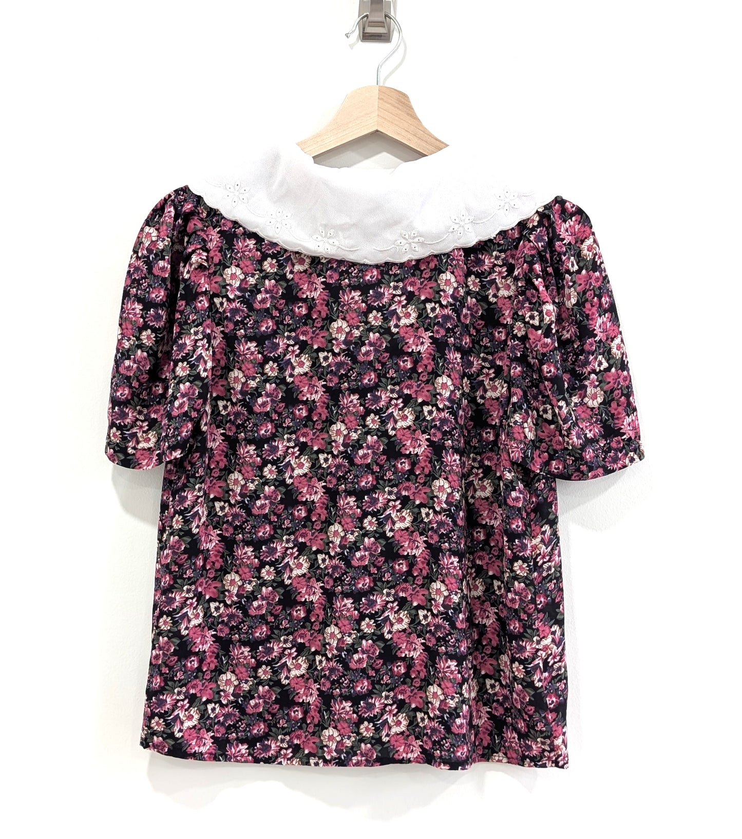 Floral Short-Sleeve Button-Up Blouse
