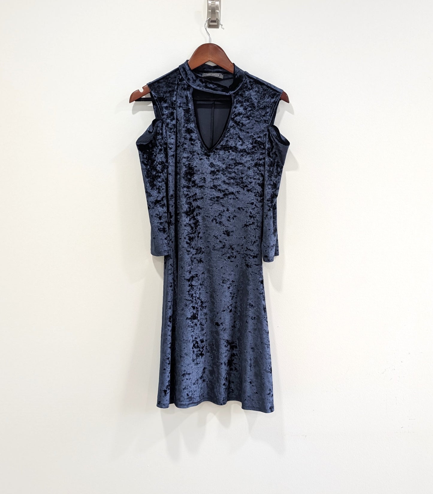 Cold Shoulder Crushed Velvet Dress