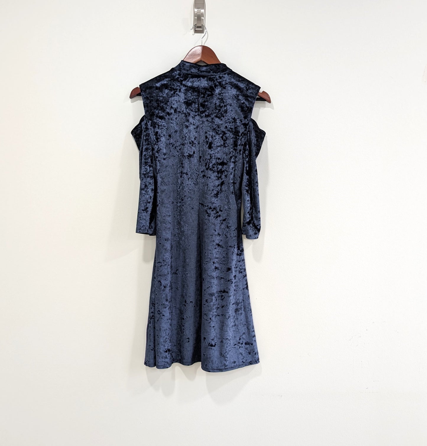 Cold Shoulder Crushed Velvet Dress
