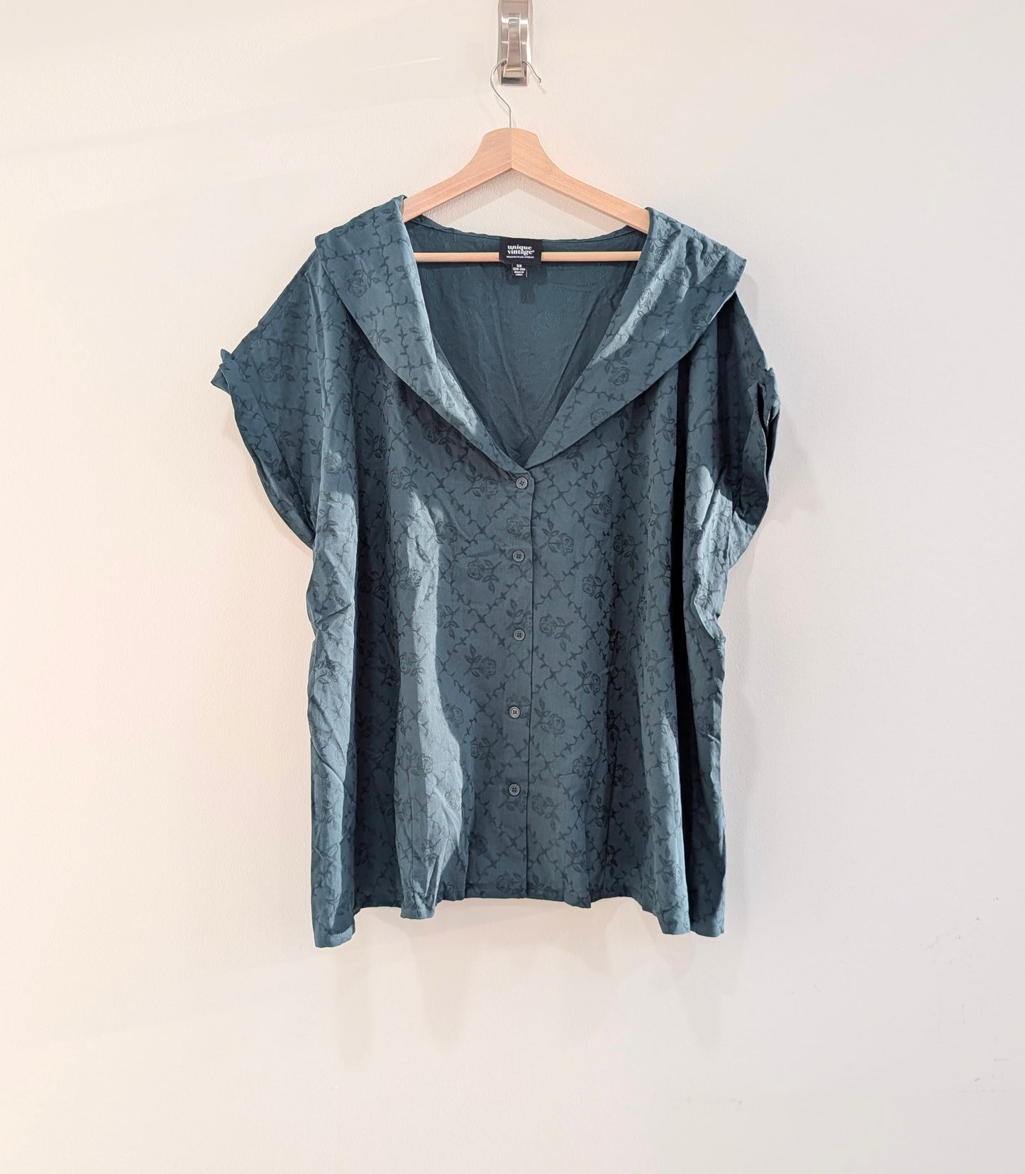 Teal Button-Up Blouse