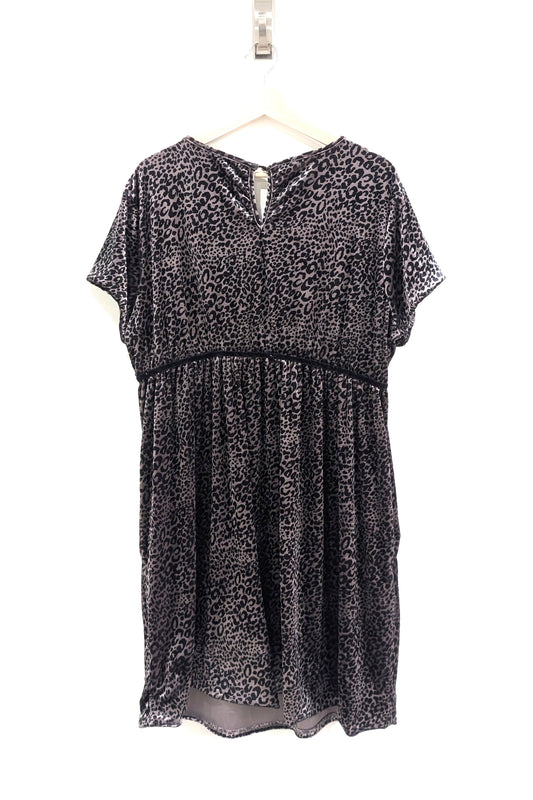 Velvet Leopard Print Dress (2X)