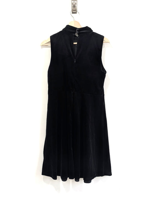 Black Velvet Dress with Mesh V-Neck (Large)