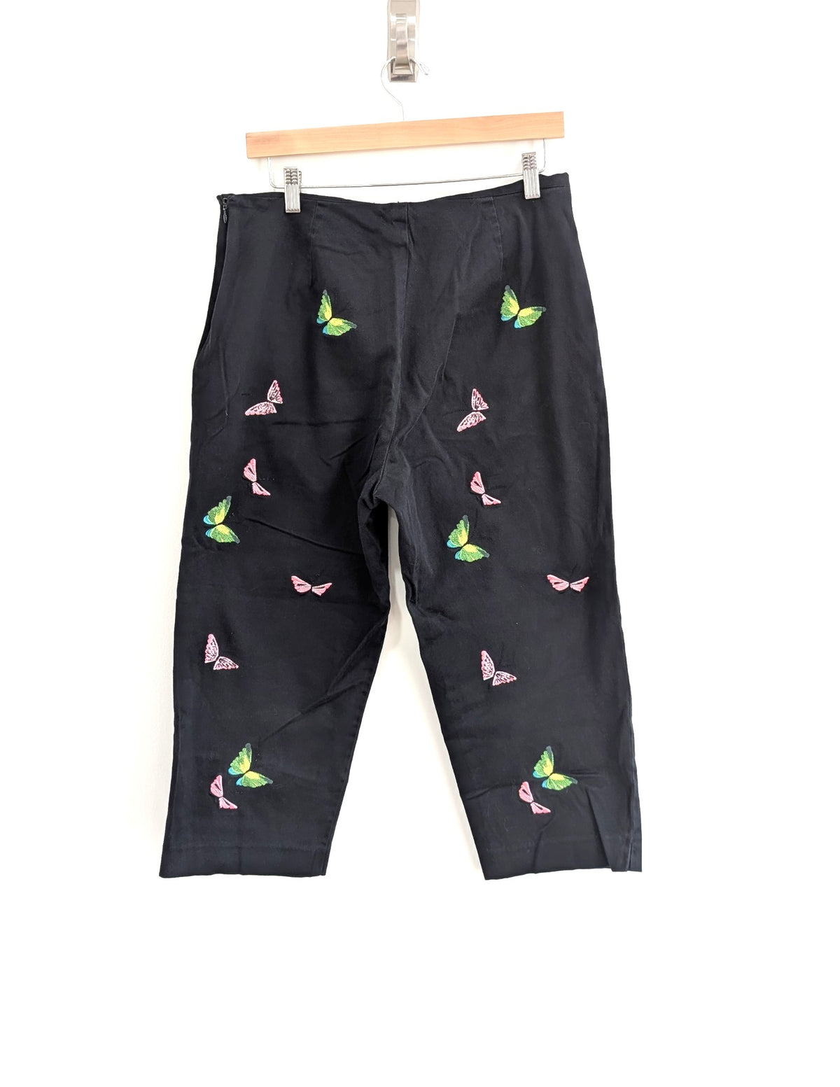 Black Embroidered Butterflies Pants (US 12)