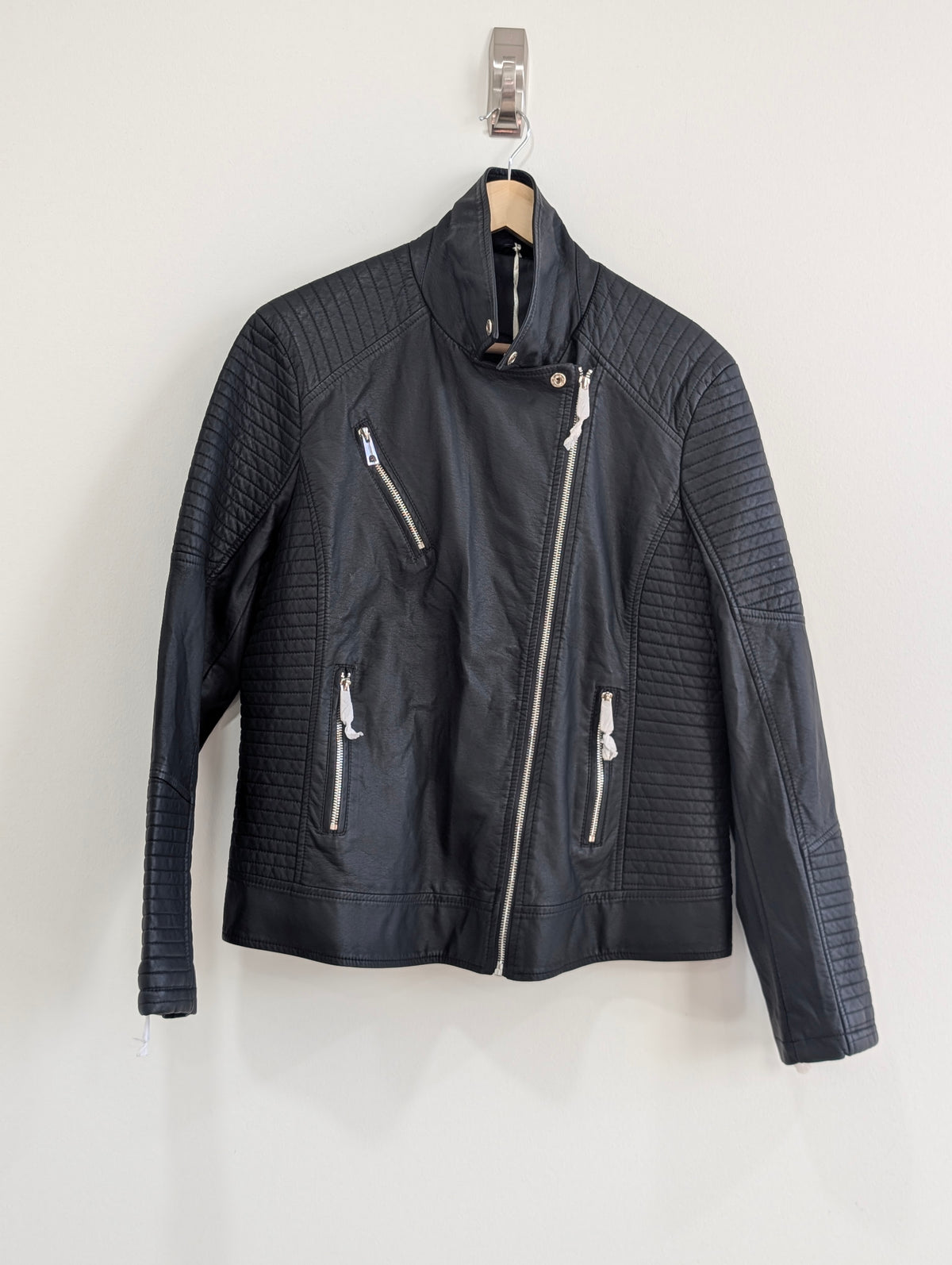 Black Faux-Leather Jacket (XL)