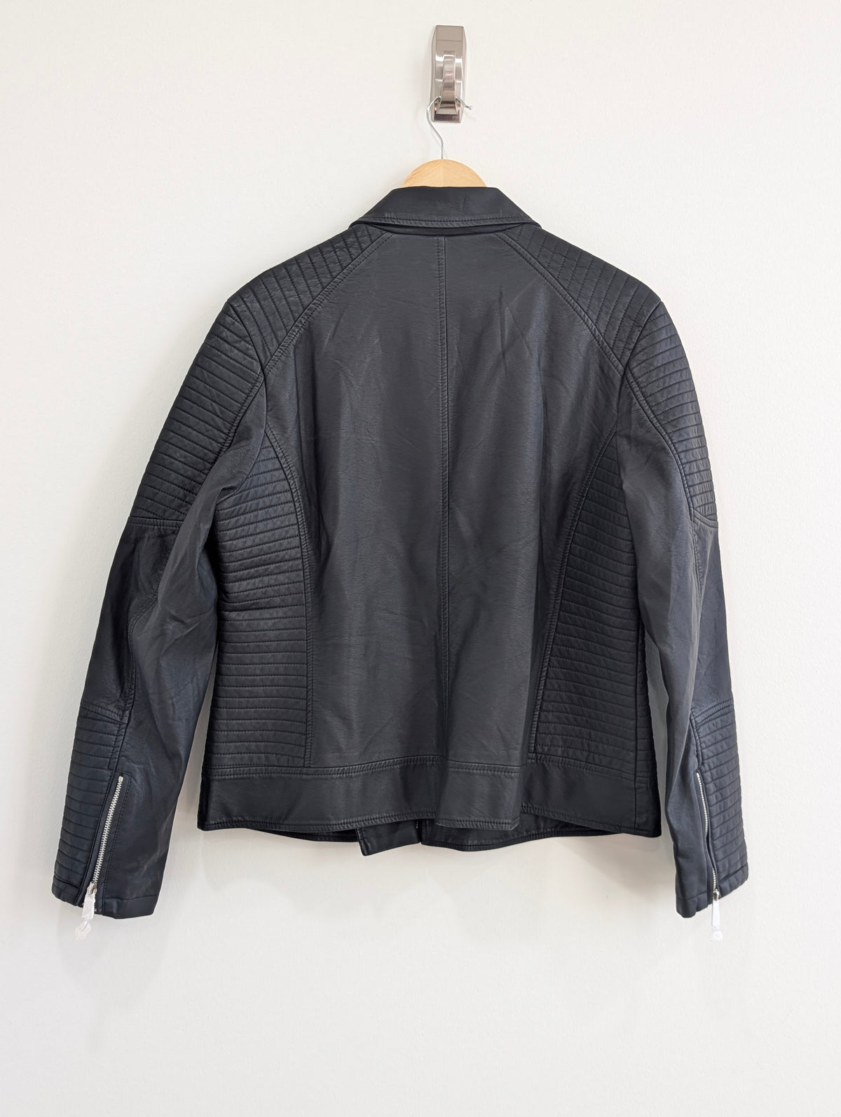Black Faux-Leather Jacket (XL)