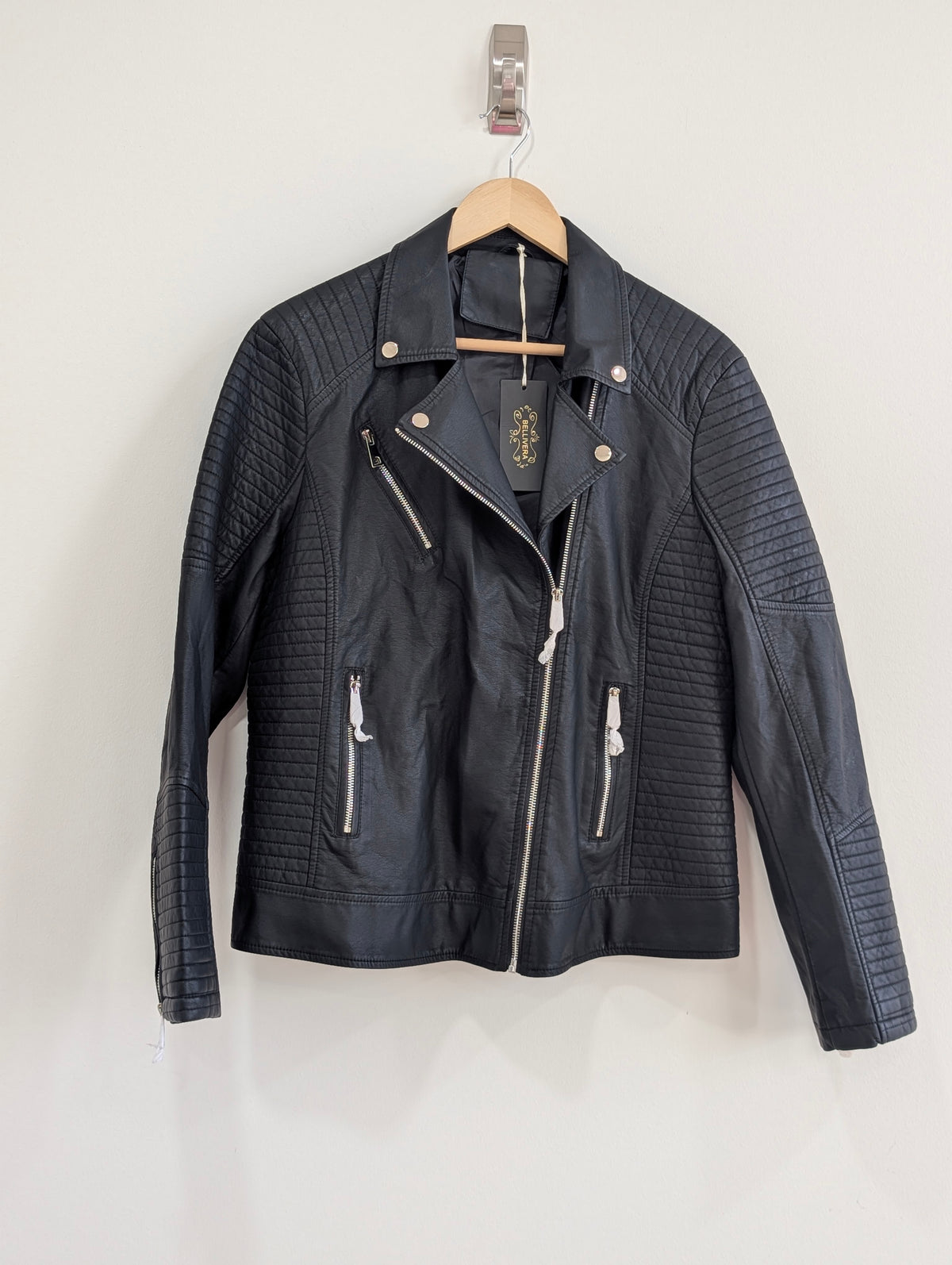 Black Faux-Leather Jacket (XL)