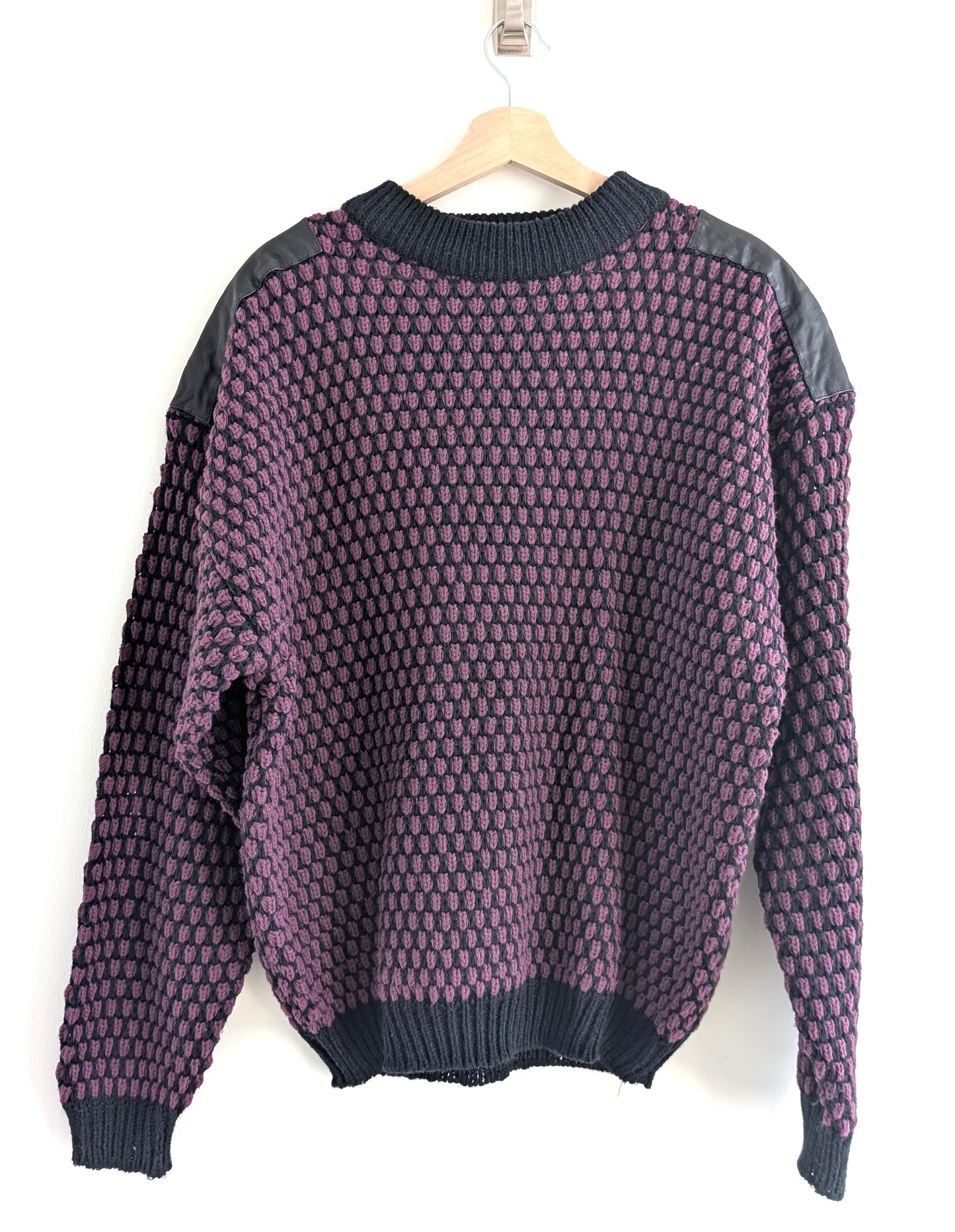 Black and Purple Bubble Knit Sweater