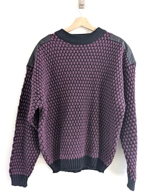 Black and Purple Bubble Knit Sweater