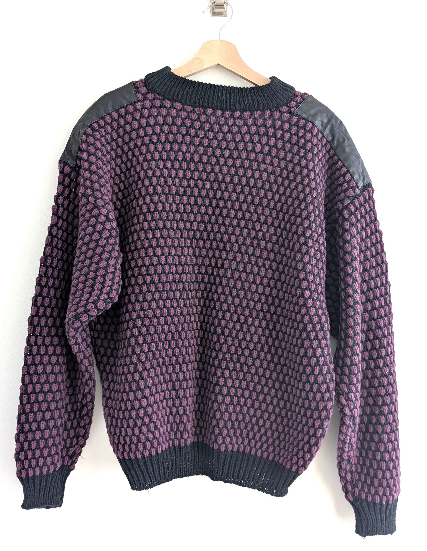 Black and Purple Bubble Knit Sweater