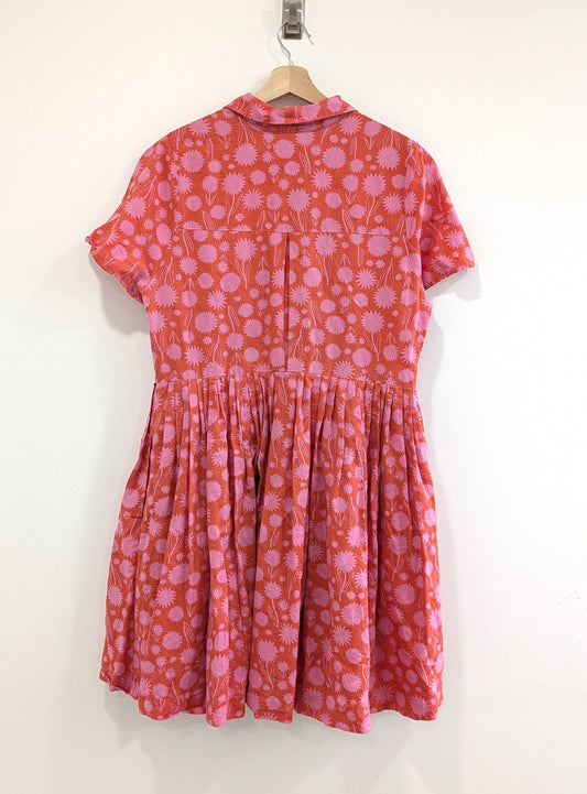 Dandelion Print Short Sleeve Dress