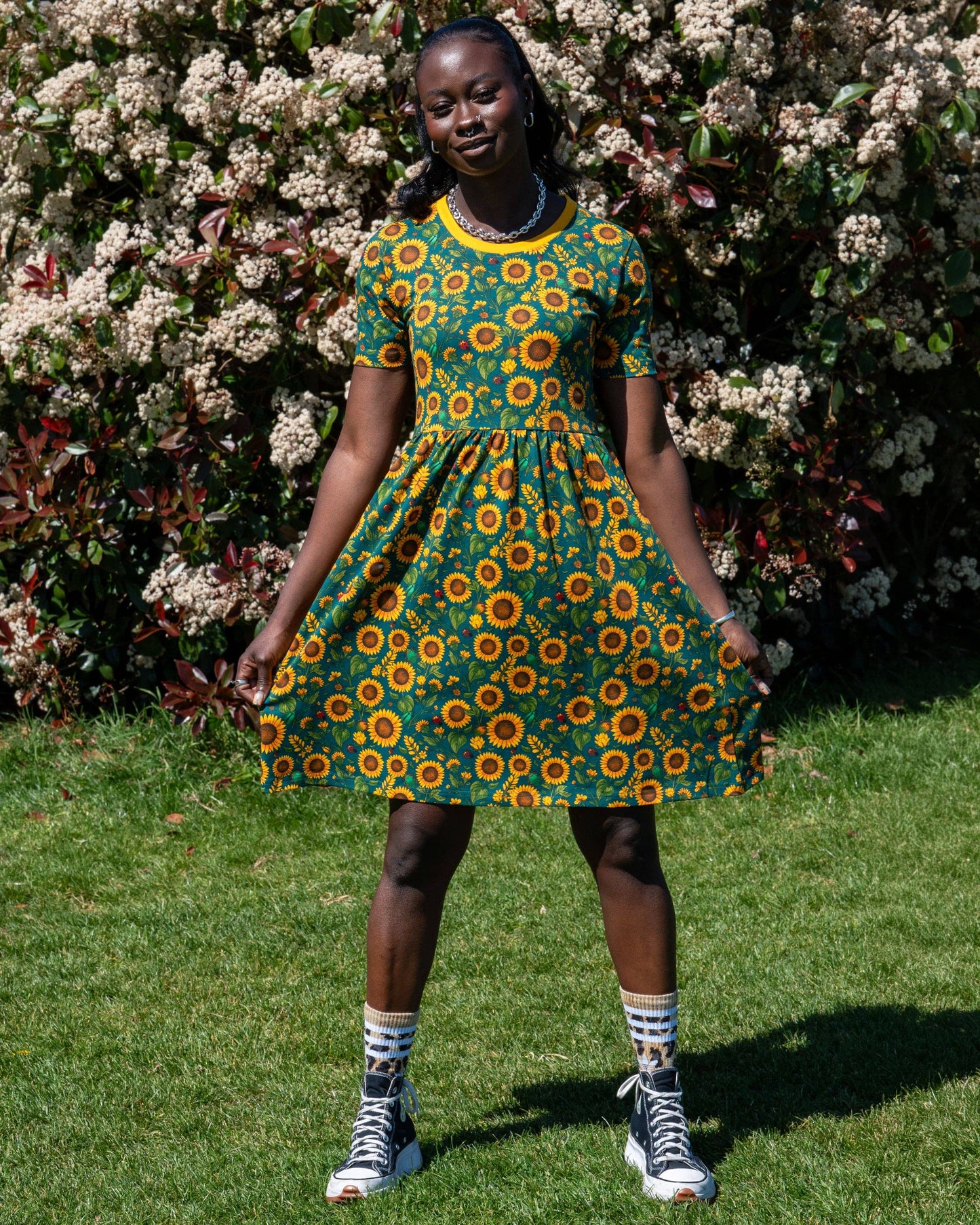 Sunflower Short T-Shirt Dress